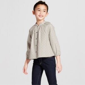 Victoria Beckham for Target Sage Green Swiss Dot Shirt girls Size‎ Small NWT